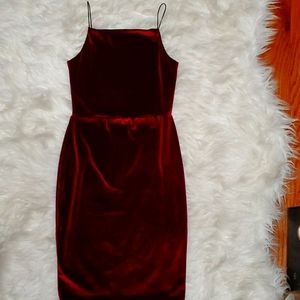 Womens  Burgundy Velour Mini Dress💋